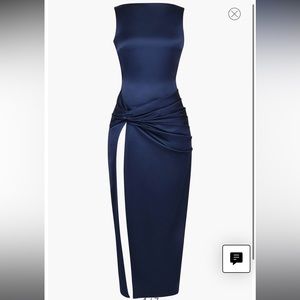 House of CB Roxanne Slit Satin Maxi Dress